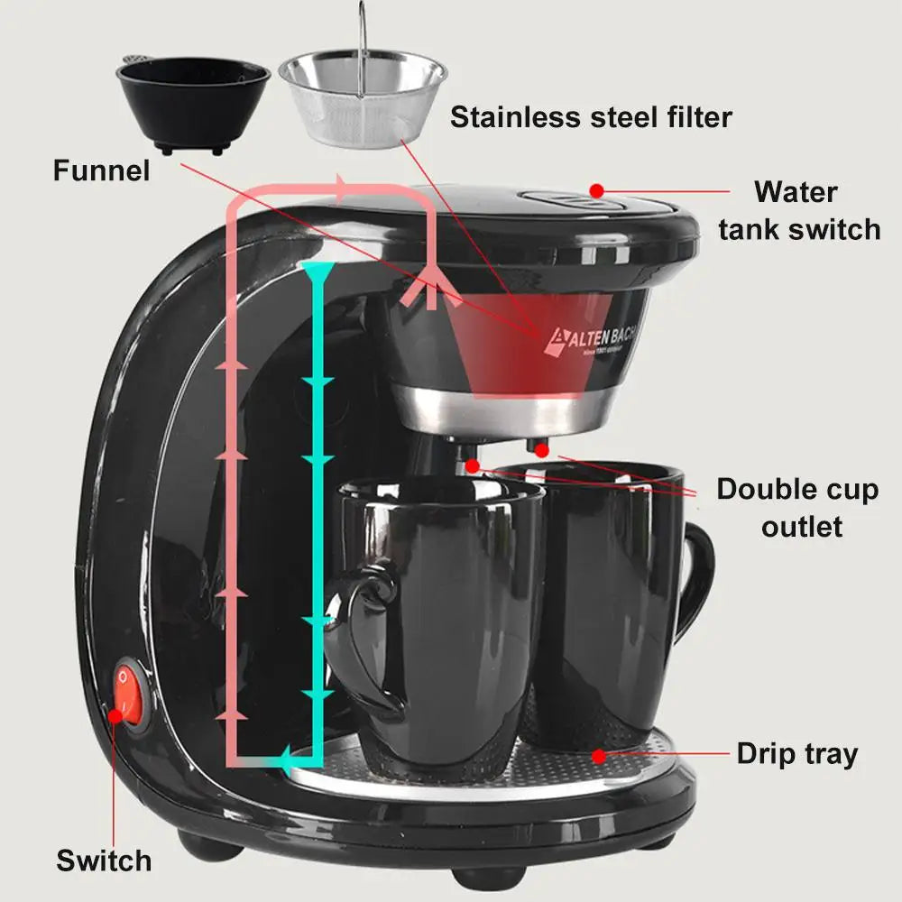 Household Electric Steam Drip Coffee Maker